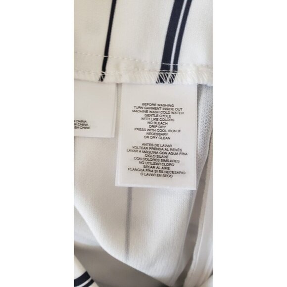 NINE WEST WHITE STRIPED WIDE LEG  PANTS SIZE 8 - Picture 8 of 8